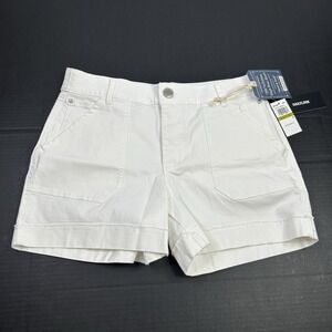 Democracy Shorts Womens 14 White Ab Solution Mold & Hold Cuffed NWT Imperfection